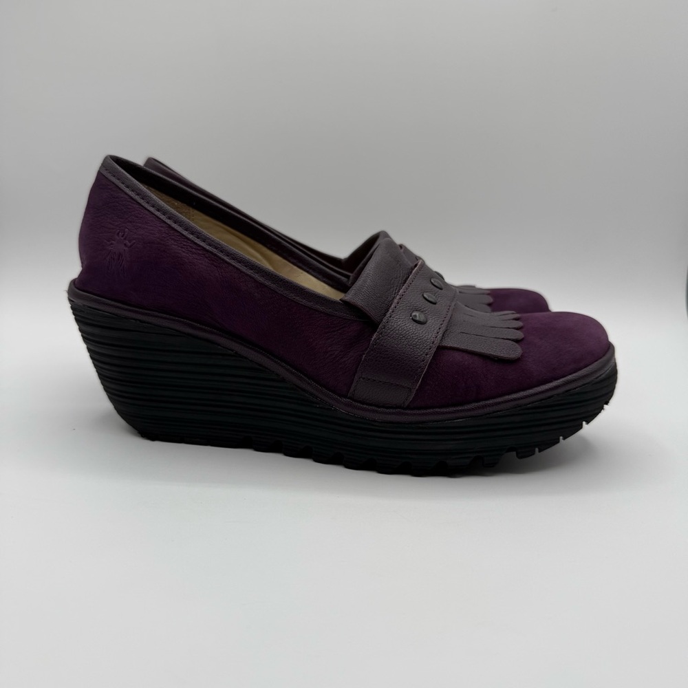 Women's Purple Wedge Loafers